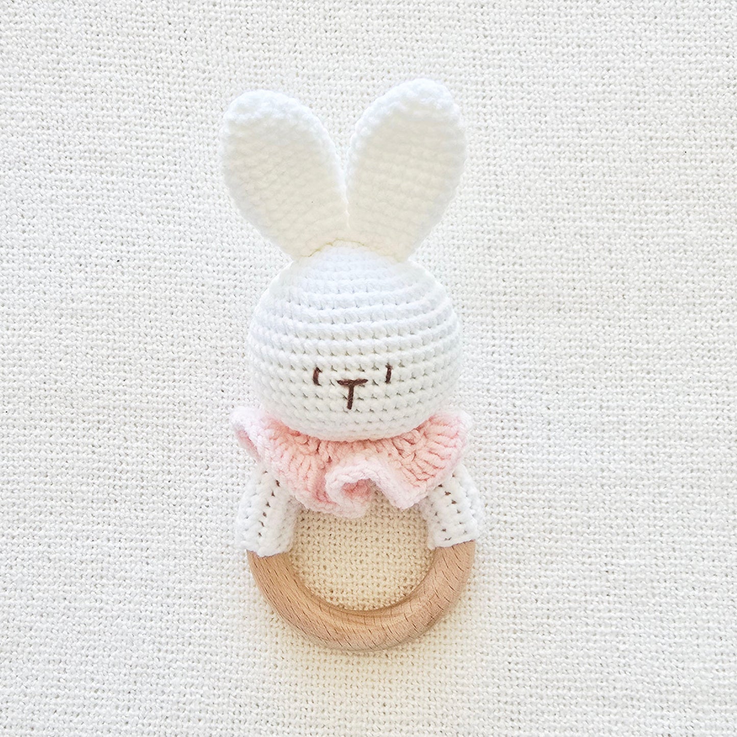 Handmade Bunny rattle - Pink