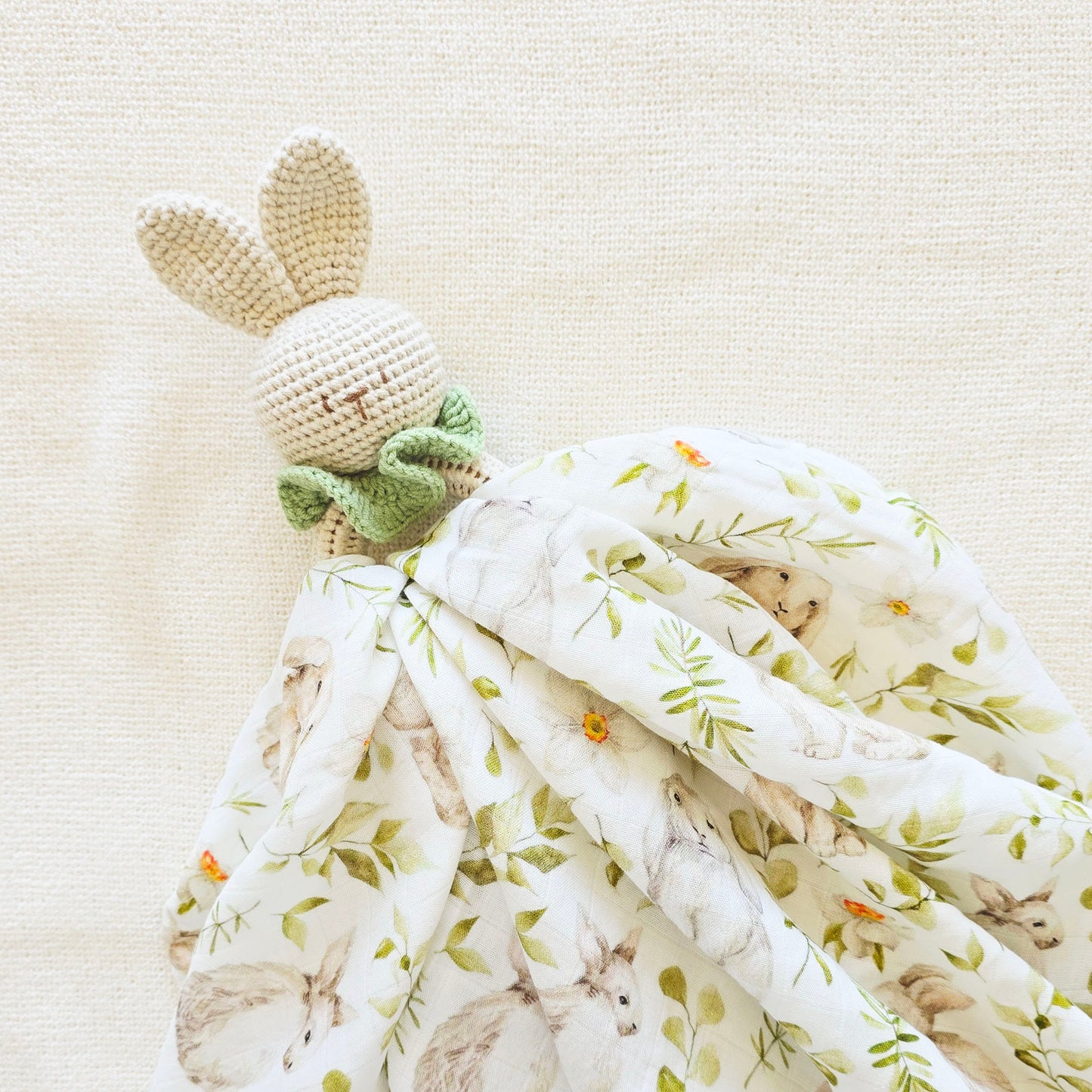 Handmade Bunny rattle - Olive