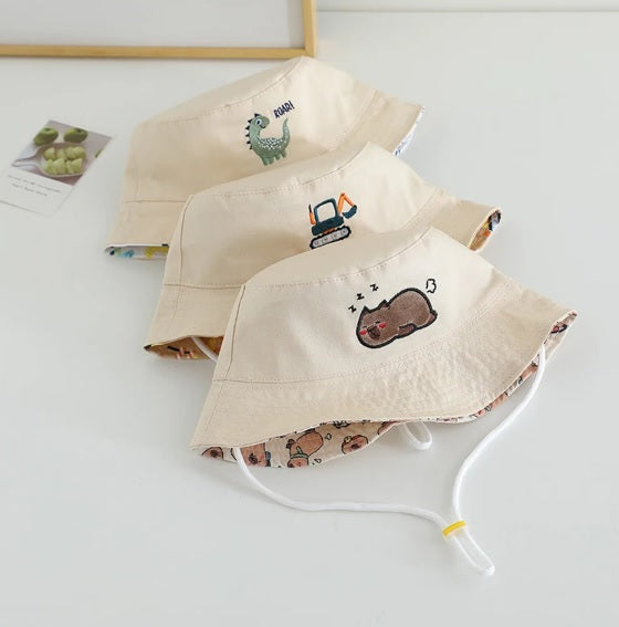 Reversible Bucket Hat - Cartoon Animals