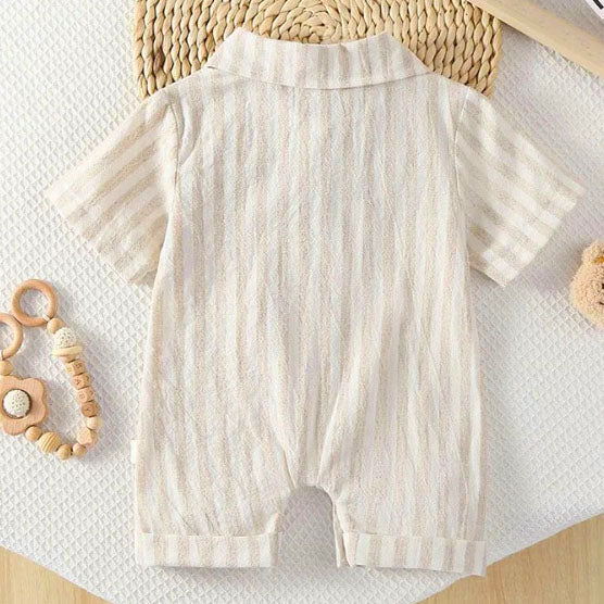 Striped linen Romper
