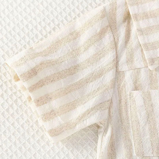 Striped linen Romper