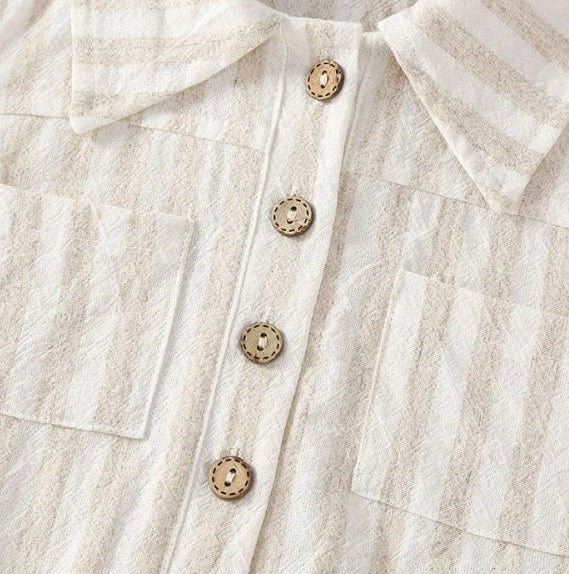 Striped linen Romper